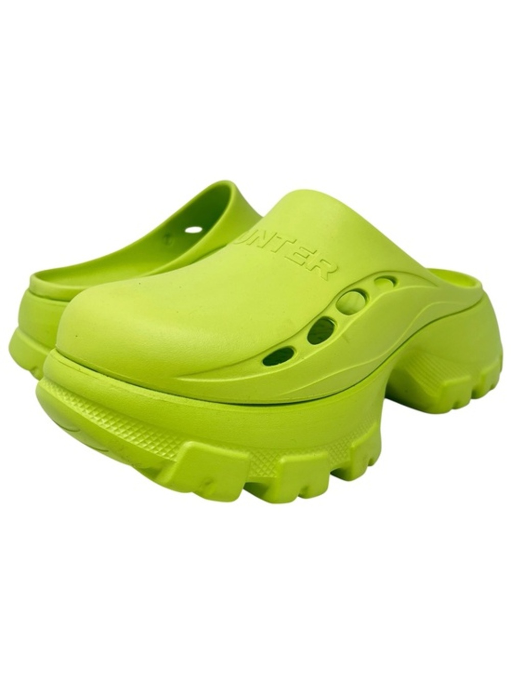 Hunter Neon Lime Platform Clog